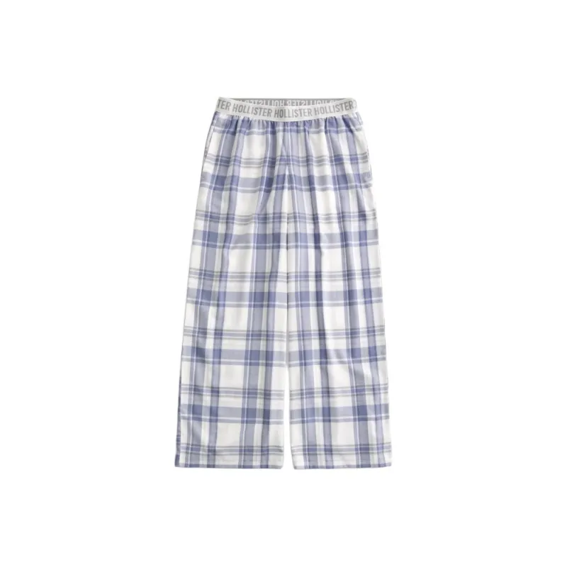 Hollister Casual Pants Women's Blue Plaid-0