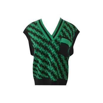 E.BECKY Vest Women's Green Flower