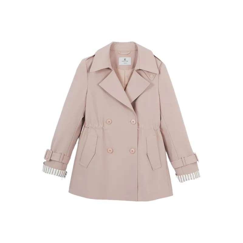 XIANGYING Trench Coat Women's Pink-0