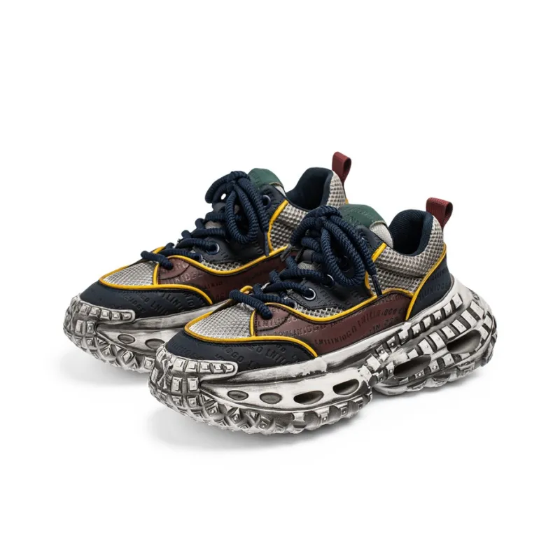 SUPEREDGE Slip Resistant Height Increasing Low Top Chunky Sneakers Men's-12