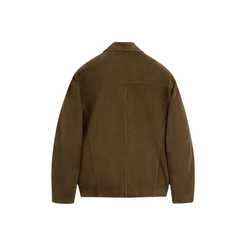 Massimo Dutti Leather Jacket Men's Brown Green-1