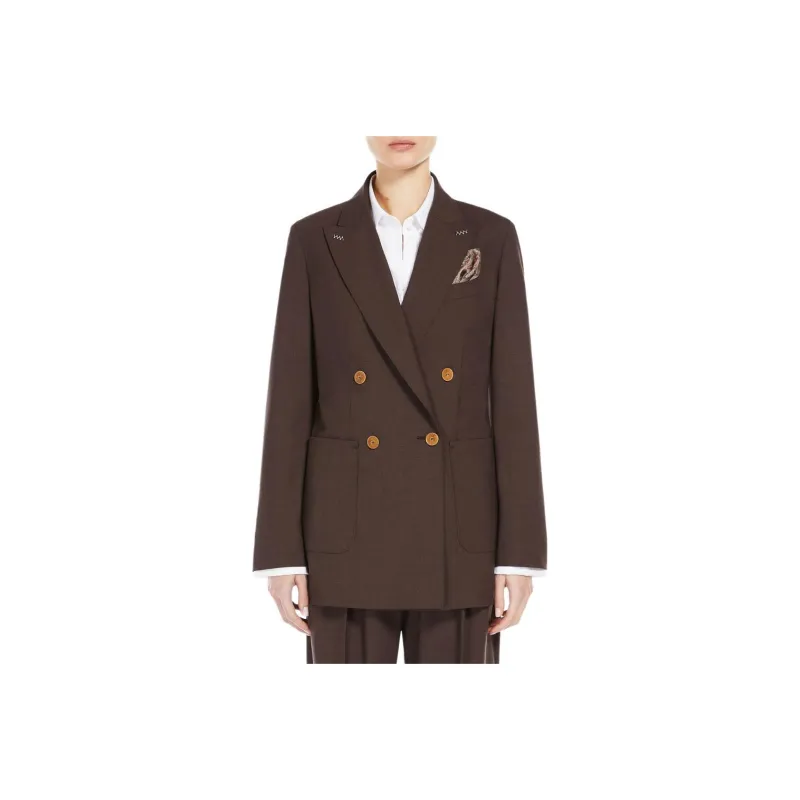MaxMara Corfu Double Breasted Long Sleeved Jacket-0