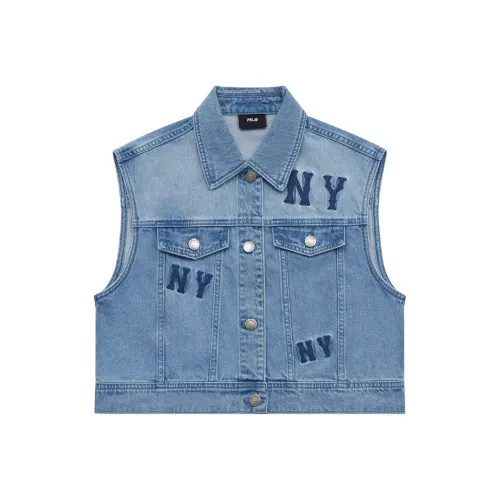 MLB New York Yankees SS25 Denim Vest Women's Light Blue