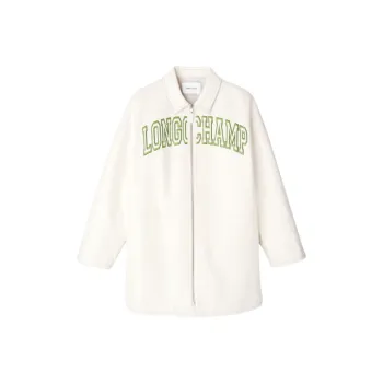 LONGCHAMP Leather Jacket Women's Beige