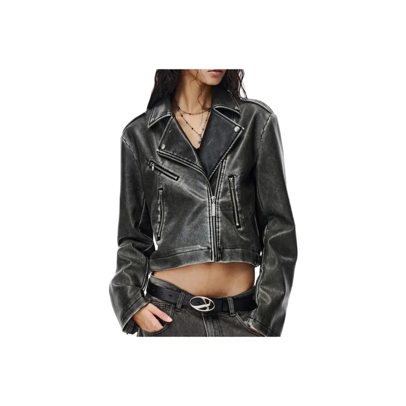 IMXS Leather Jacket Coat Women's Black-0