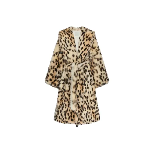 Givenchy Oversized Coat In Fur With Leopard Print