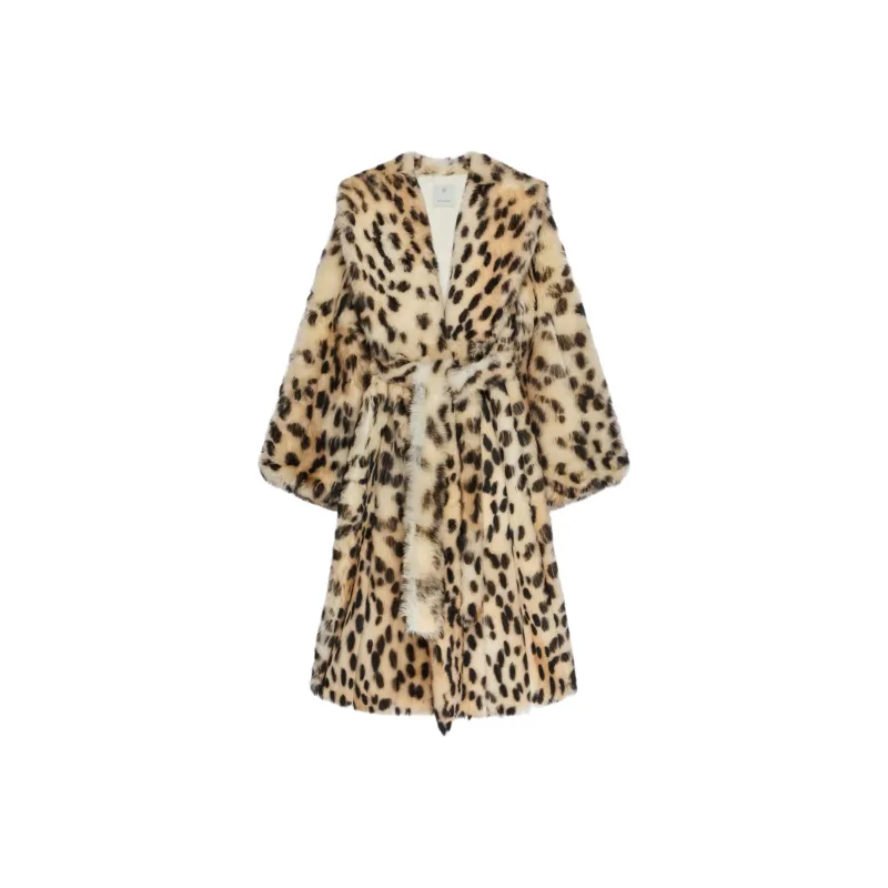 Givenchy Oversized Coat In Fur With Leopard Print-0