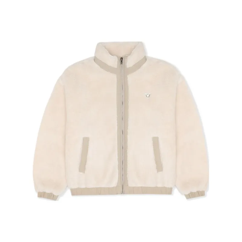 GUESS Velvet-feel Coat Women's Khaki-0