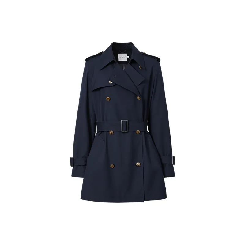 Hopeshow Trench Coat Women's Navy Blue-0