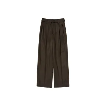 Auralee Baby Camel Flannerl Slacks 'Dark Brown'