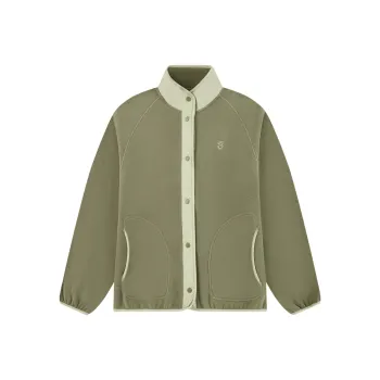 QIAODAN Mountain God Series Velvet feel Coat Women's Glass Width Green/Wasabi Green