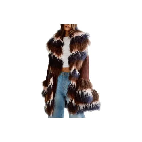 NASTY GAL Premium Real Suede And Shearling Coat Coats Women's Chocolate