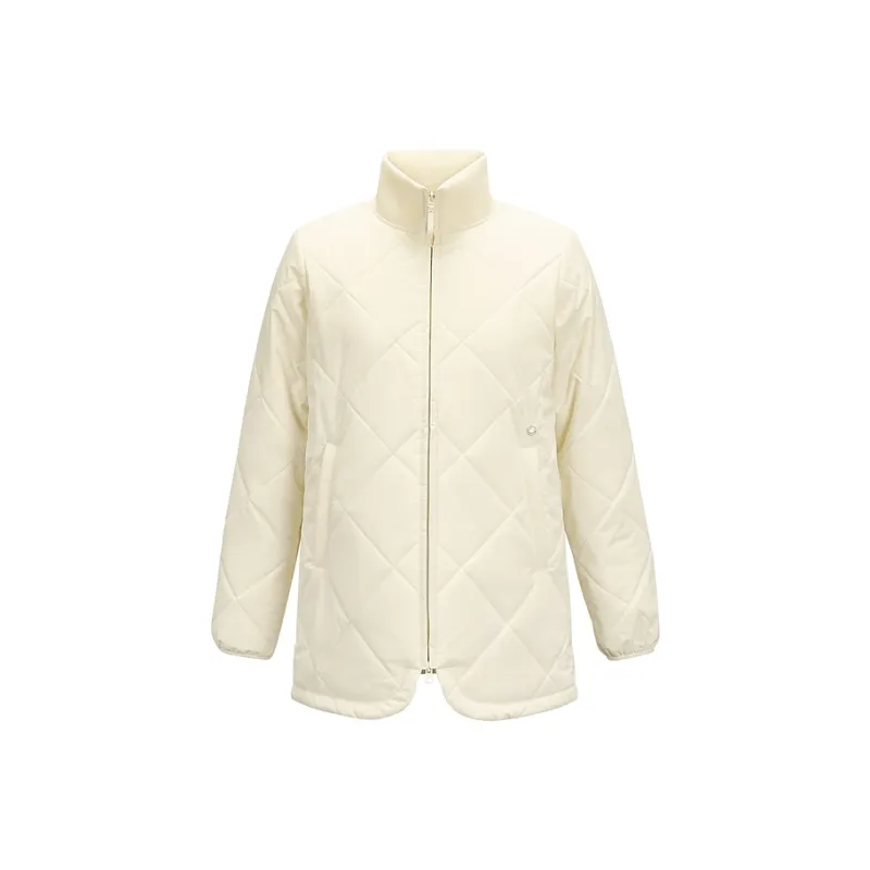 Skechers Sports Lifestyle Sports Casual Puffer Jacket Women's Pearl White-0
