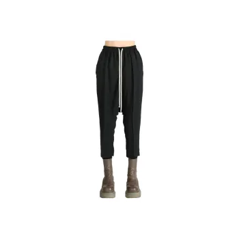 RICK OWENS Drawstring Cropped Pants 'Black'