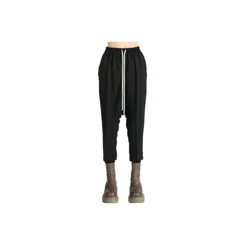 RICK OWENS Drawstring Cropped Pants 'Black'