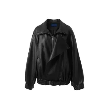 3COLOUR Leather Jacket Women's Classic Black