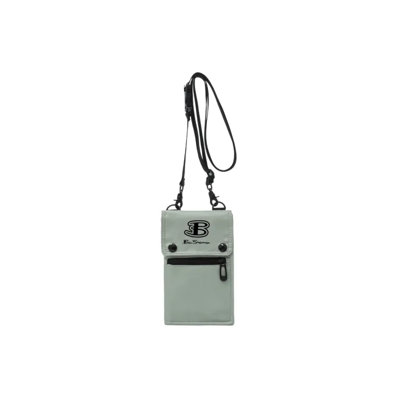 BEN SHERMAN Nylon Crossbody Bag, Shoulder Bag Unisex Black/Gray/Green-2