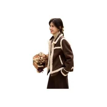 XWI Velvet feel Coat Women's Dark Coffee
