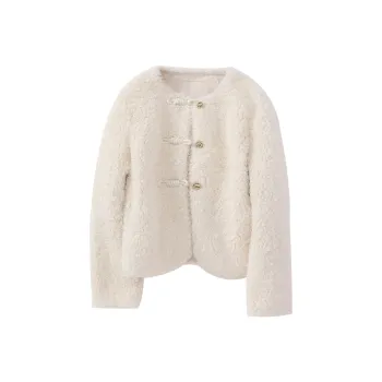 XIANGYING Velvet feel Coat Women's Beige