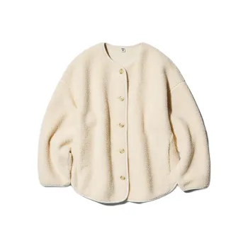 UNIQLO Velvet-feel Coat Women's Ivory