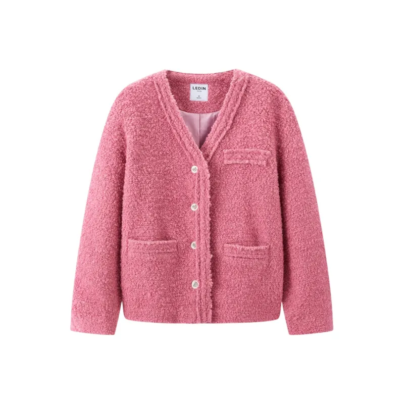 LEDIN Velvet feel Coat Women's Orchid Smoke Pink-0