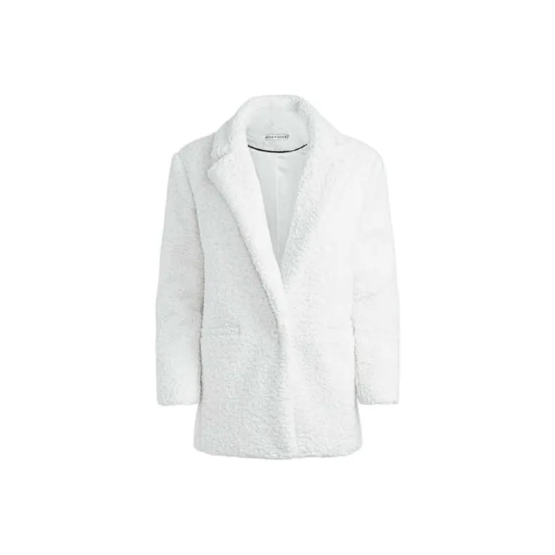 ALICE+OLIVIA Velvet-feel Coat Women's White-0
