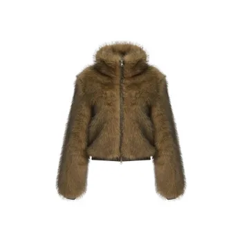 APEA Cropped Coats Women's Yellow Coffee