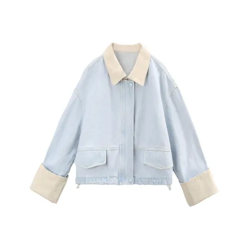 A Paradise For Awakening Denim Jacket Women's Denim Light Blue