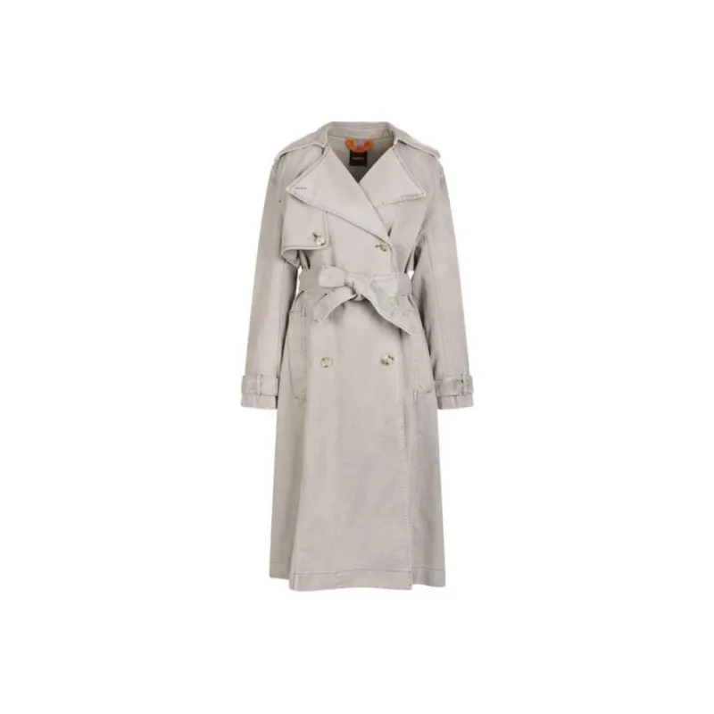 HUGO BOSS Trench Coat Women's Light Gray-0