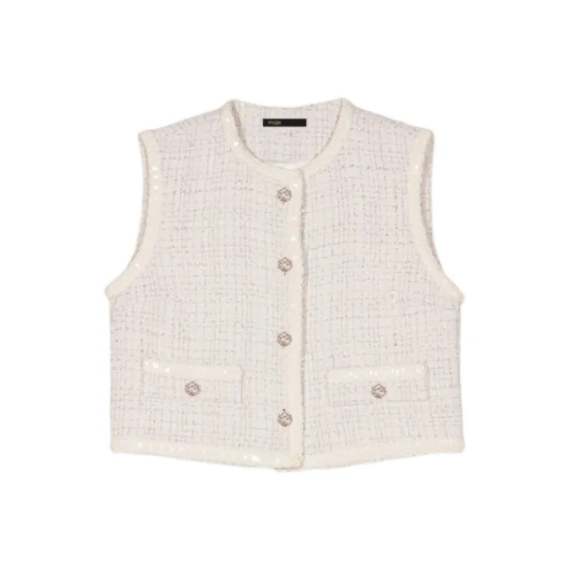 Maje Sequin embellished Tweed Jacket-0
