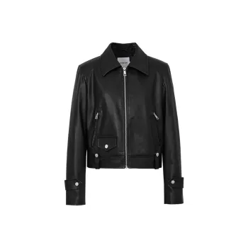 Hopeshow Leather Jacket Women's Black
