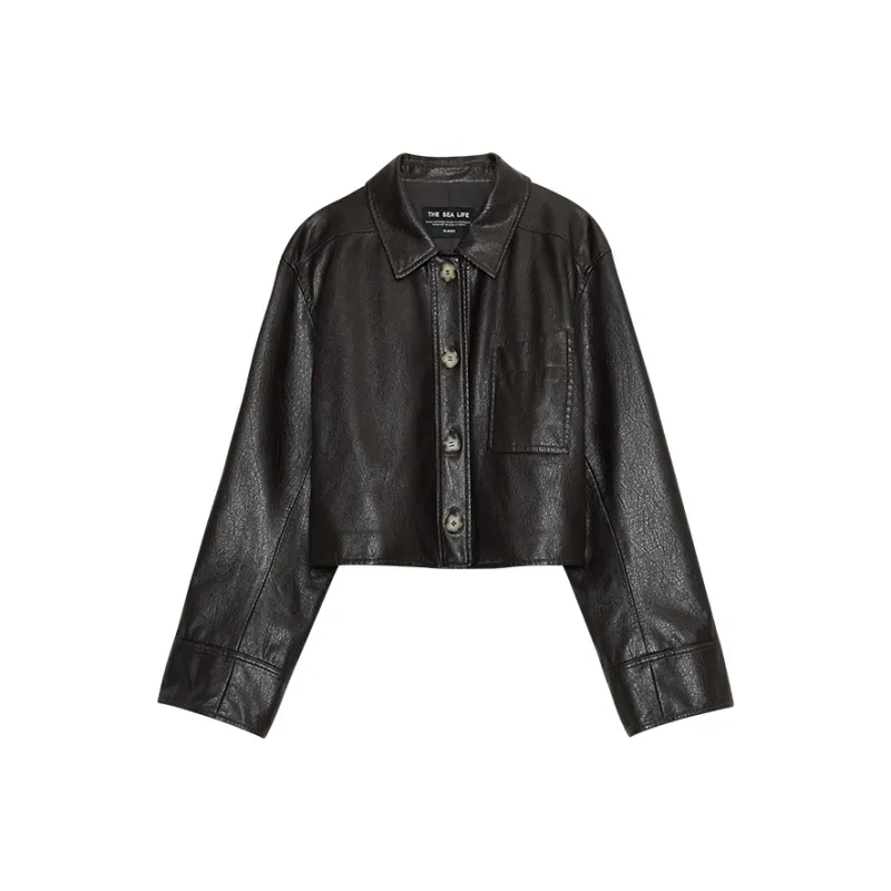 THE SEA LIFE Leather Jacket Women's-2