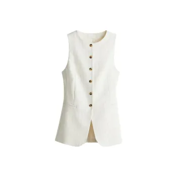 H&M Vest Women's Cream/Pinstripe