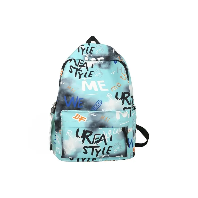 AIBAG Nylon Backpack Unisex White/Gray/Green/Blue-11