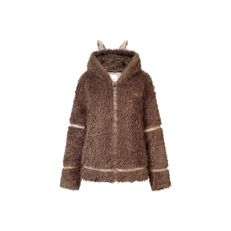 Guuka Hero Velvet feel Coat Women's Coffee-0