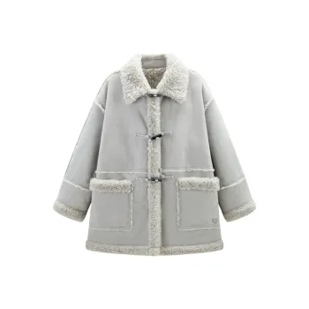 LEDIN x LOTSYOU Velvet feel Coat Women's Glacier Gray