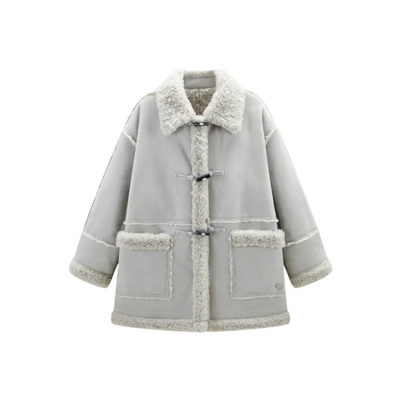 LEDIN x LOTSYOU Velvet feel Coat Women's Glacier Gray-0