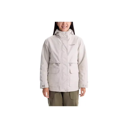 Columbia Hiking Waterproof And Windproof Windbreaker Jacket Women's White