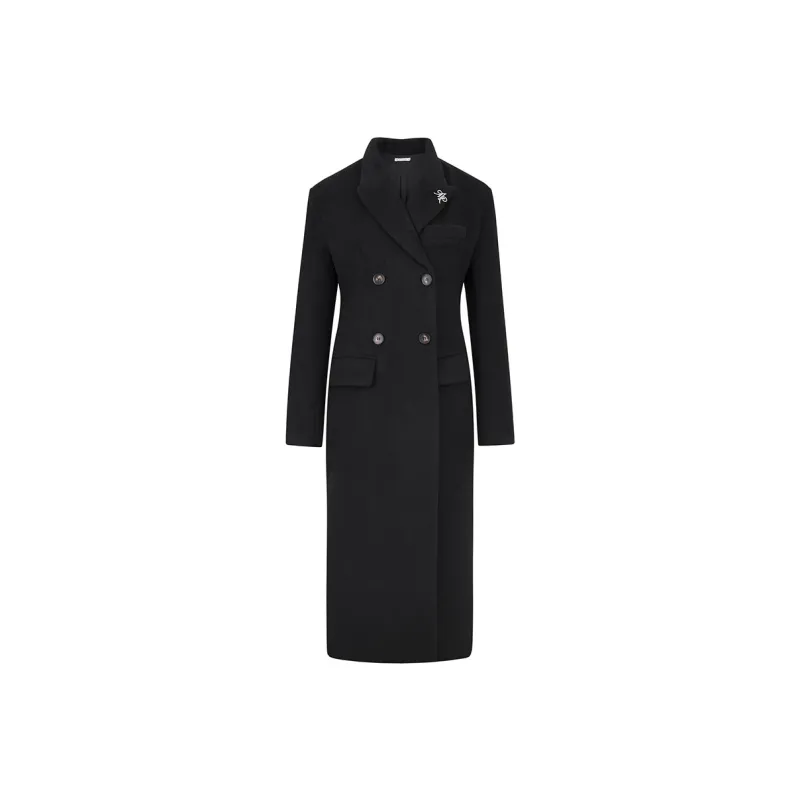 Ariseism Mid Length Fall And Winter Woolen Coat Women's-2