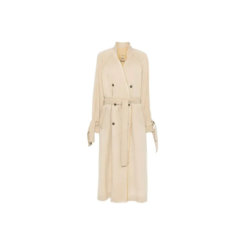 UMA WANG Double Breasted Tied Waist Coat-0