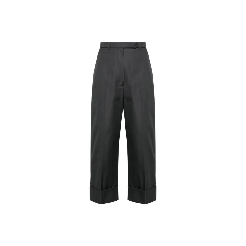 THOM BROWNE High waisted Canvas Trousers-0