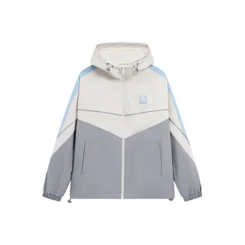 XTEP Trench Coat Women's Muddy Gray/Cotton White/Azure Blue