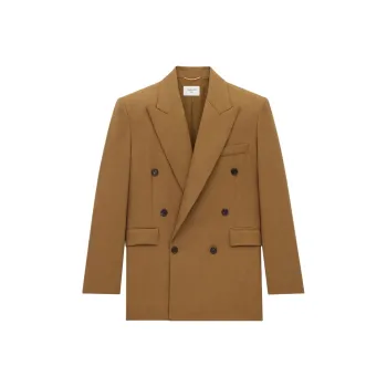 SAINT LAURENT Business Suit Coat Women's Mustard Green