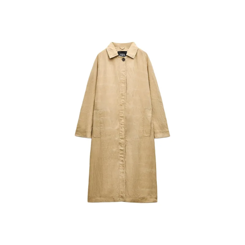 ZARA Trench Coat Women's Light Camel-0