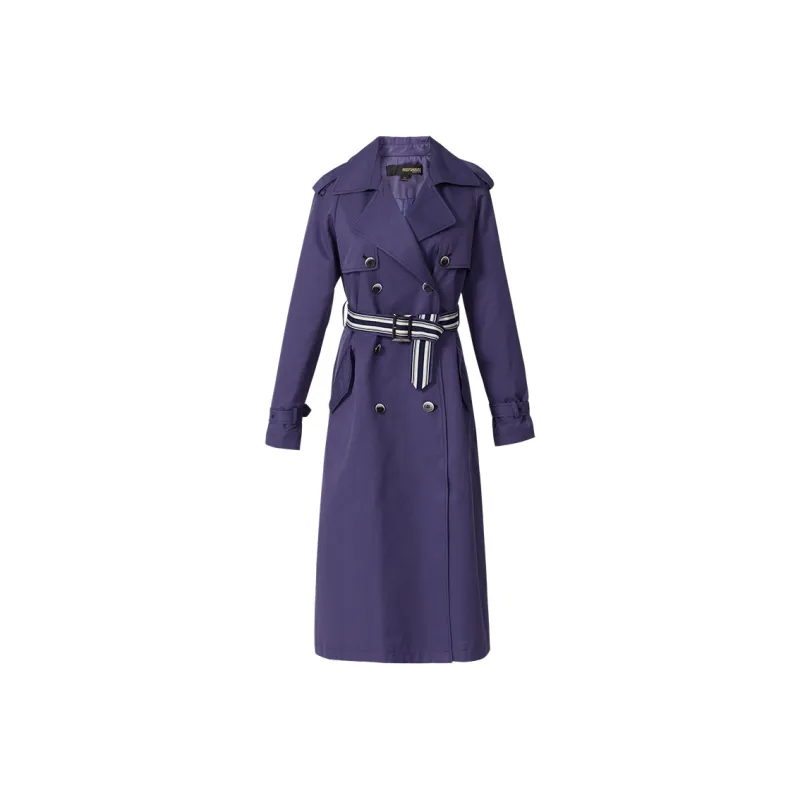 ROEYSHOUSE Trench Coat Women's Blue Purple-0