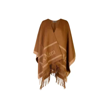 MaxMara Logo Detailed Fringed Cape