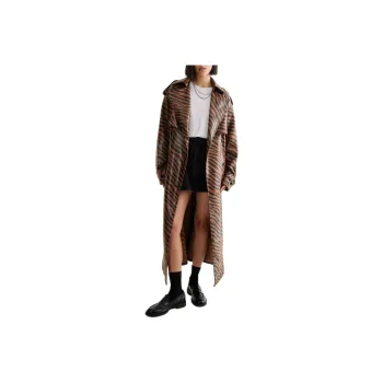NASTY GAL Neutral Zebra Trench Coat Trench Coat Women's Neutral Color
