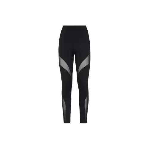 PHILIPP PLEIN Sheer panel Ribbed Stretch Leggings