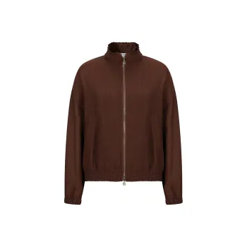 JZ. ANNAKRO Cropped Coats Women's Red Coffee