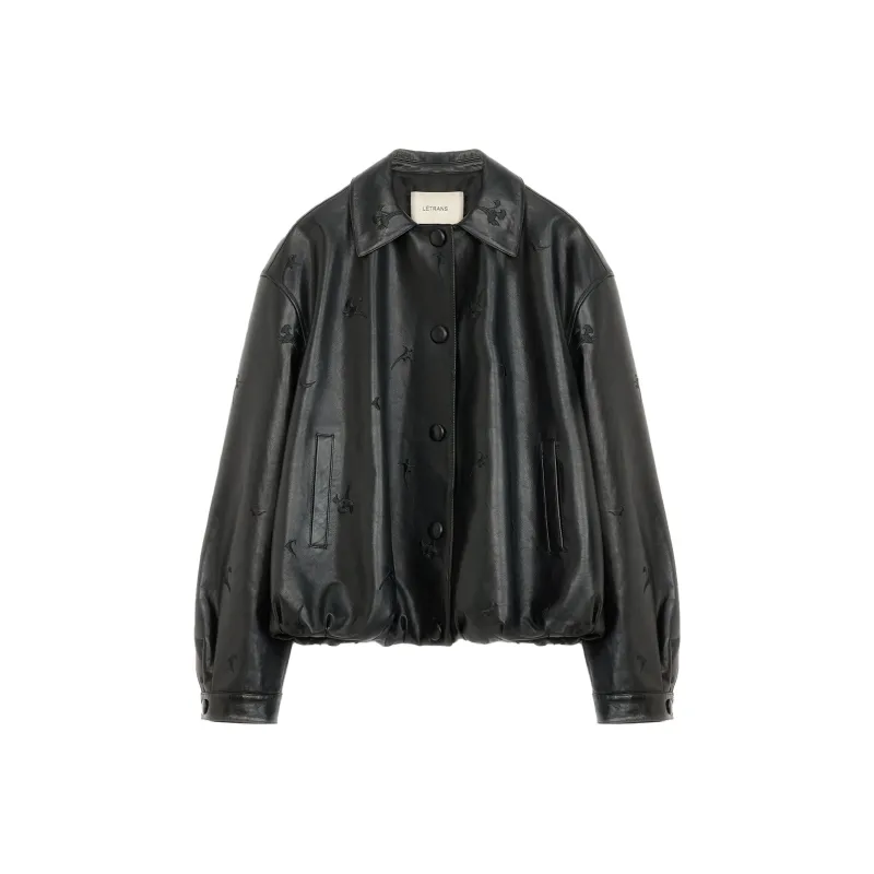 LETTRANS Leather Jackets Women's-5